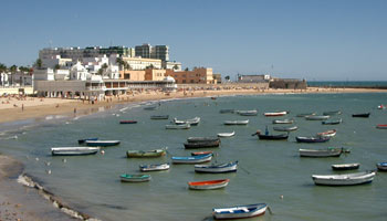 Caleta beach in Cadiz, Costa de la Luz 