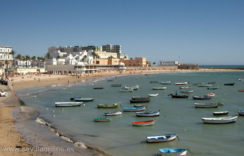 Caleta beach in Cadiz, Costa de la Luz - Andalusia, Spain.