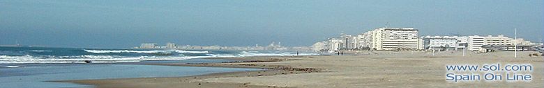 Eén van de stranden van Cadiz stad: la playa de la Cortadura.