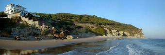 Acantilado y pinar de Barbate, klein natuurpark tussen Los Caños de Meca en Barbate aan de Costa de la Luz - Andalusië, Spanje.