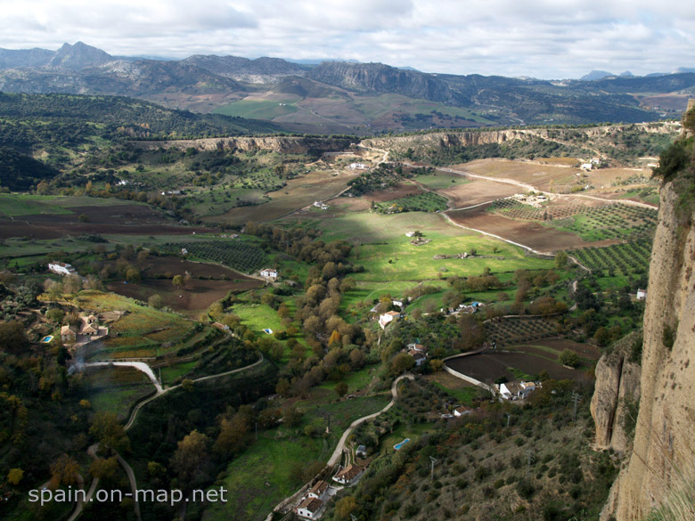 Uitzicht vanaf het balkon van Ronda, Malaga - Andalusië, Spanje.