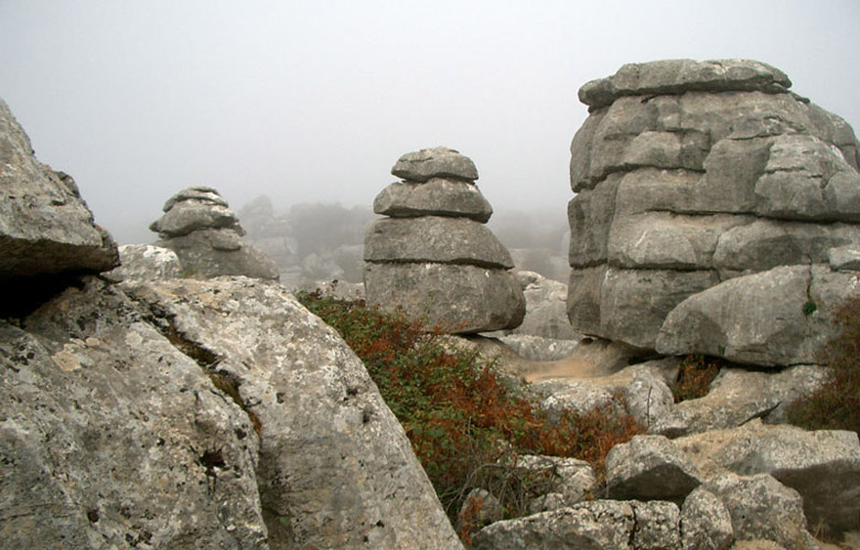 Fog in Torcal de Antequera natural park, Malaga - Andalusia