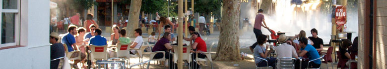 One of the many terraces on the Alameda de Hércules in Seville