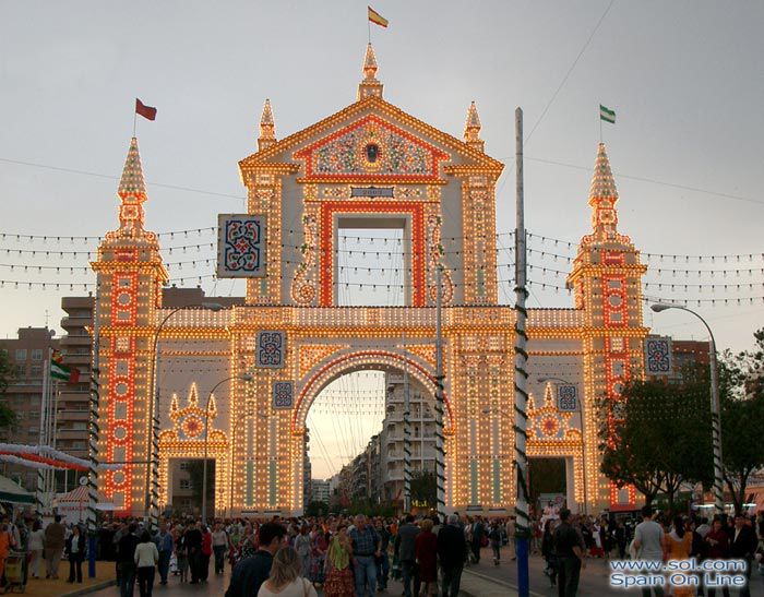 Eingang 2003 der Feria de Abril (Abrilmesse), Sevilla.