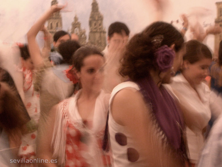 Sevillanas (Flamenco) während der Feria de Abril, Sevilla.
