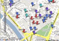 Los hoteles y monumentos de Sevilla est�n marcadas en el mapa de Sevilla.