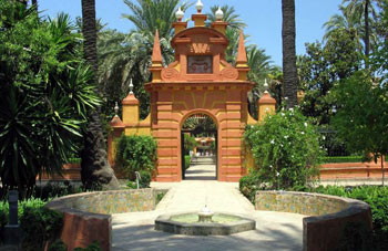 Der Englische Garten im Alcazar Palast, Sevilla