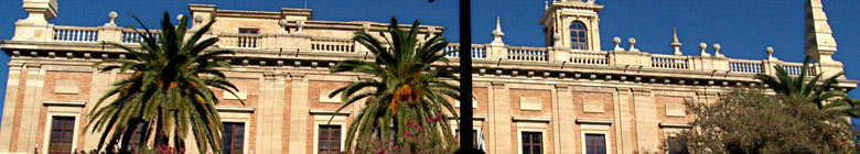 La fachada del Archivos de Indias, Sevilla