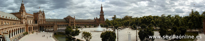 La Plaza de Espaa (the Spanish square) in Seville, Spain.